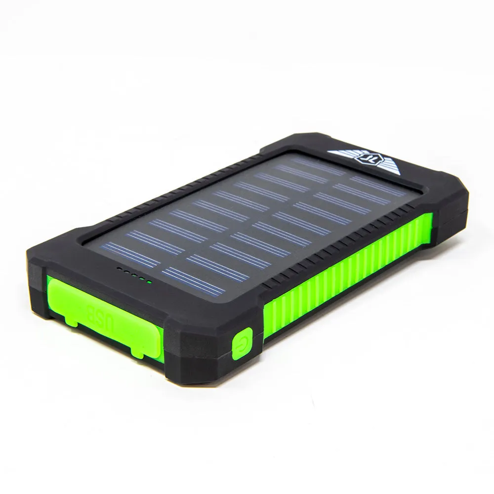 10,000mAH Water Resistant / Shockproof Solar Dual-USB Charger and LED Light Stealth Angel Survival