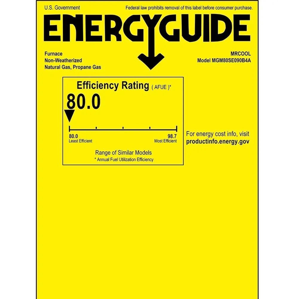 2 to 3 Ton 20 SEER 90k BTU 80% AFUE MrCool Universal Central Air Conditioner & Gas Furnace Split System - Upflow/Horizontal