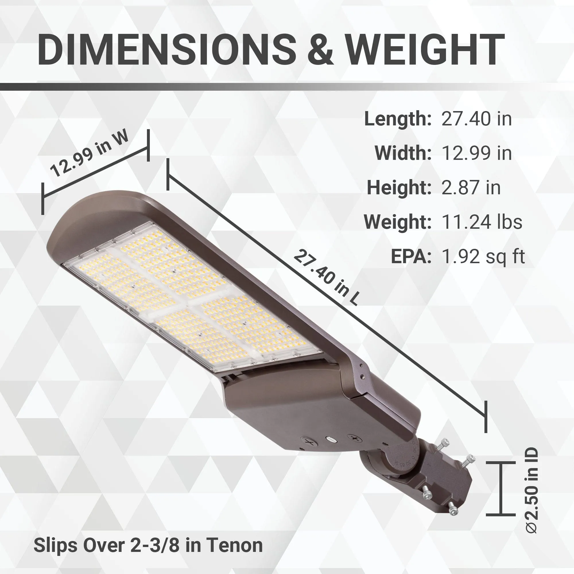 300W/240W/200W LED Area Light With Split Fit Mount - 3K/4K/5K CCT - 100-277VAC