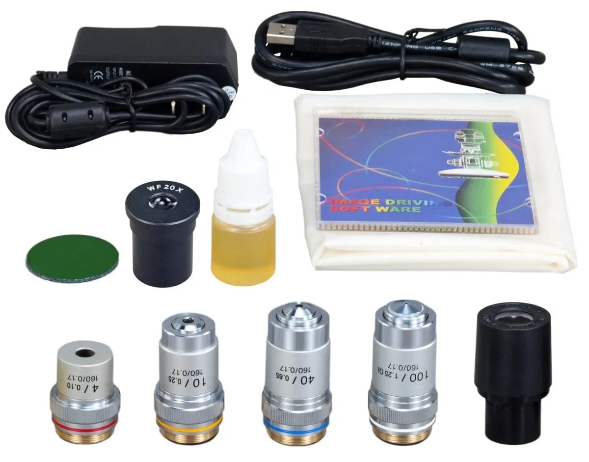 40X-2000X Student-level 1.3MP Digital Integrated Monocular Microscope with LED Illumination