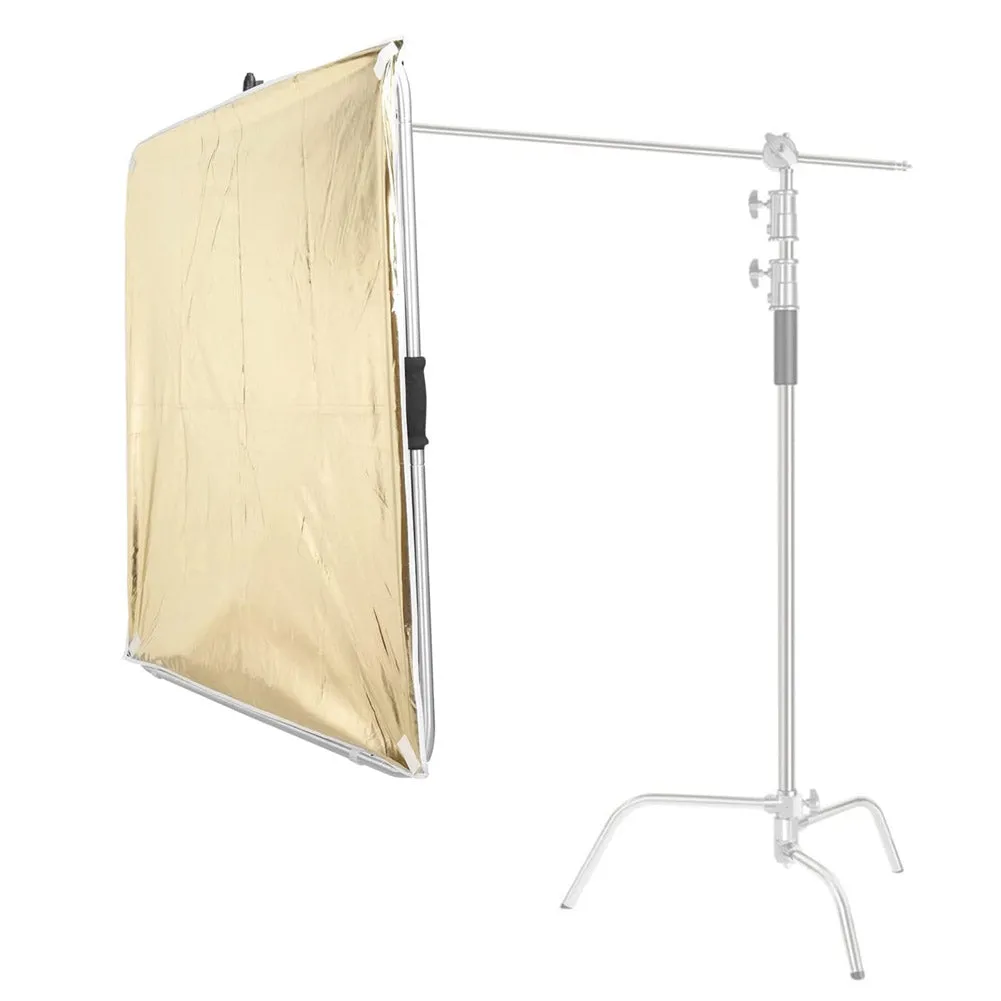 5 in 1 Square Metal Flag Panel Reflector Set with Boom Arm (100cm x 100cm)