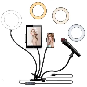 6" 4 in 1 Desktop Clip Light Set Selfie Ring Light