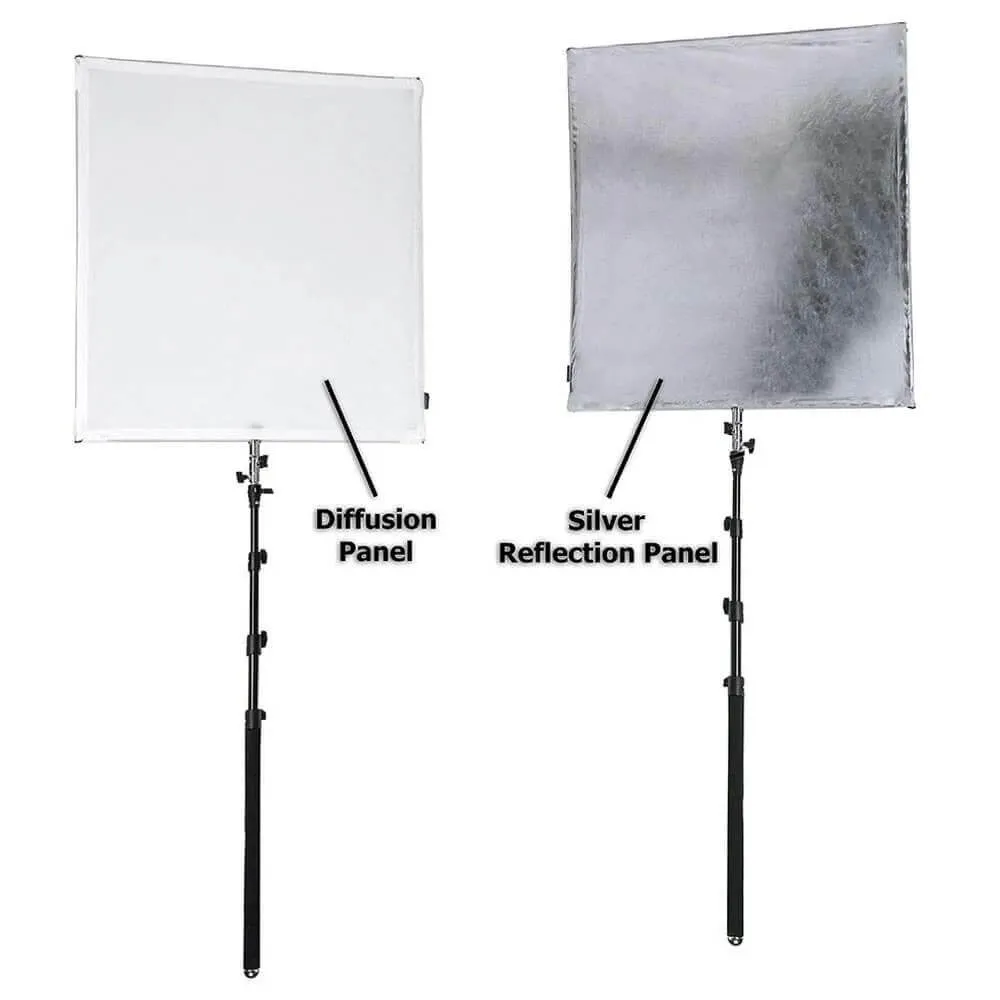 90x90cm (35.4inx35.4in) Collapsible Flat Panel Diffuser with C-Stand & Boom Arm