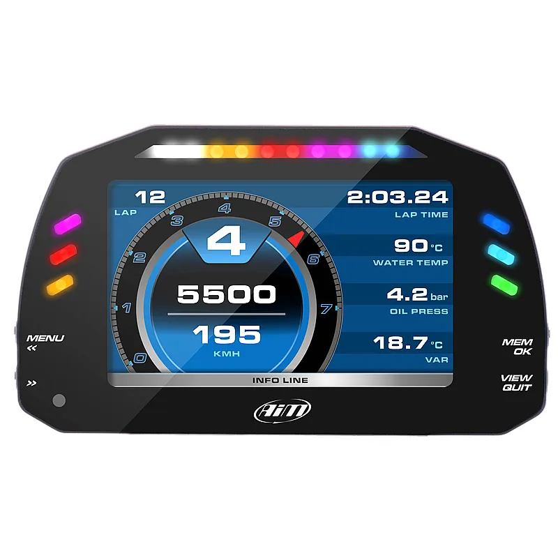 AIM XA8MXGST12I010 Dash MXG 1.2 Strada Street icons version with CAN harness (ECU)