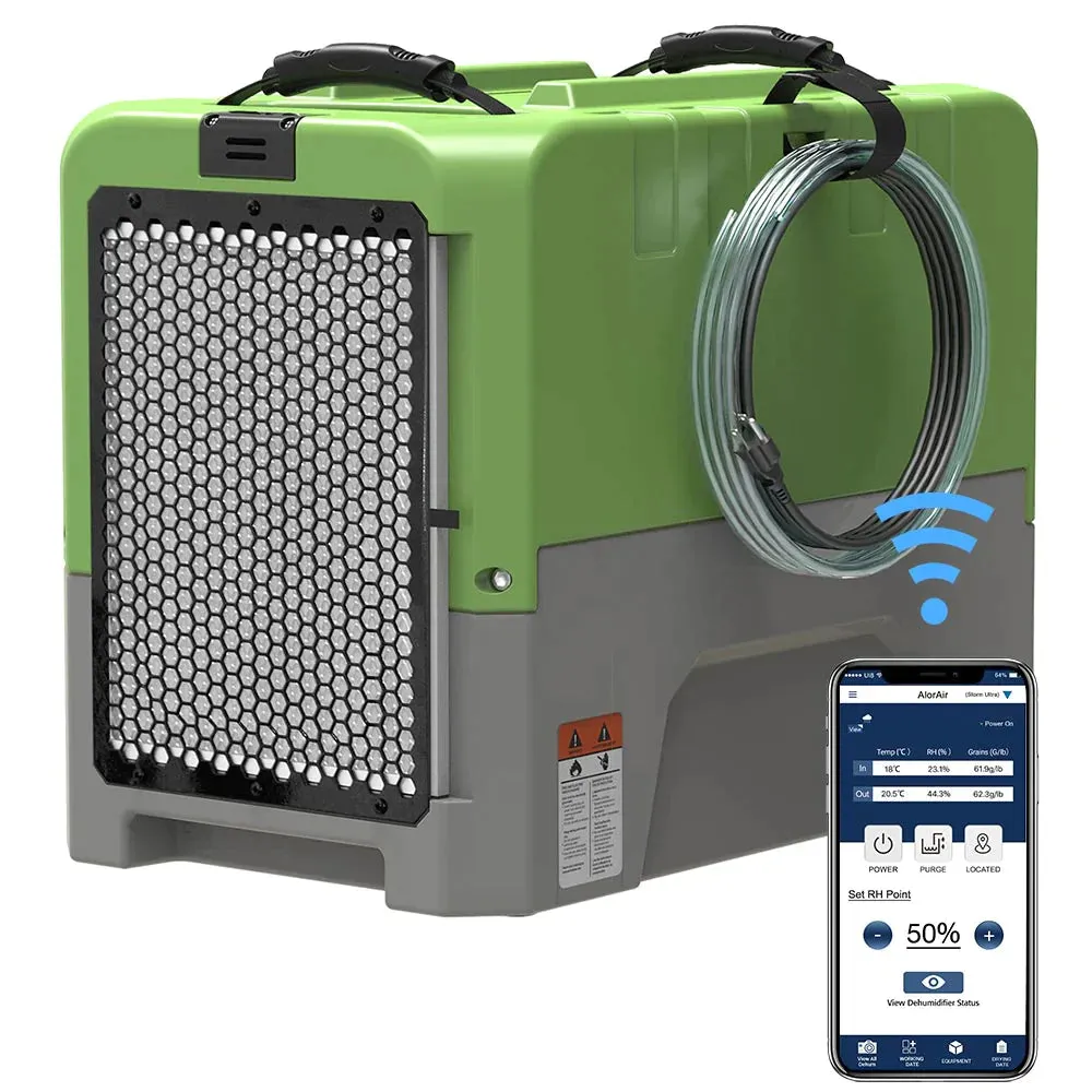 AlorAir Storm LGR Extreme 85 PPD Commercial Dehumidifier with Pump for Restoration - Wifi Enabled