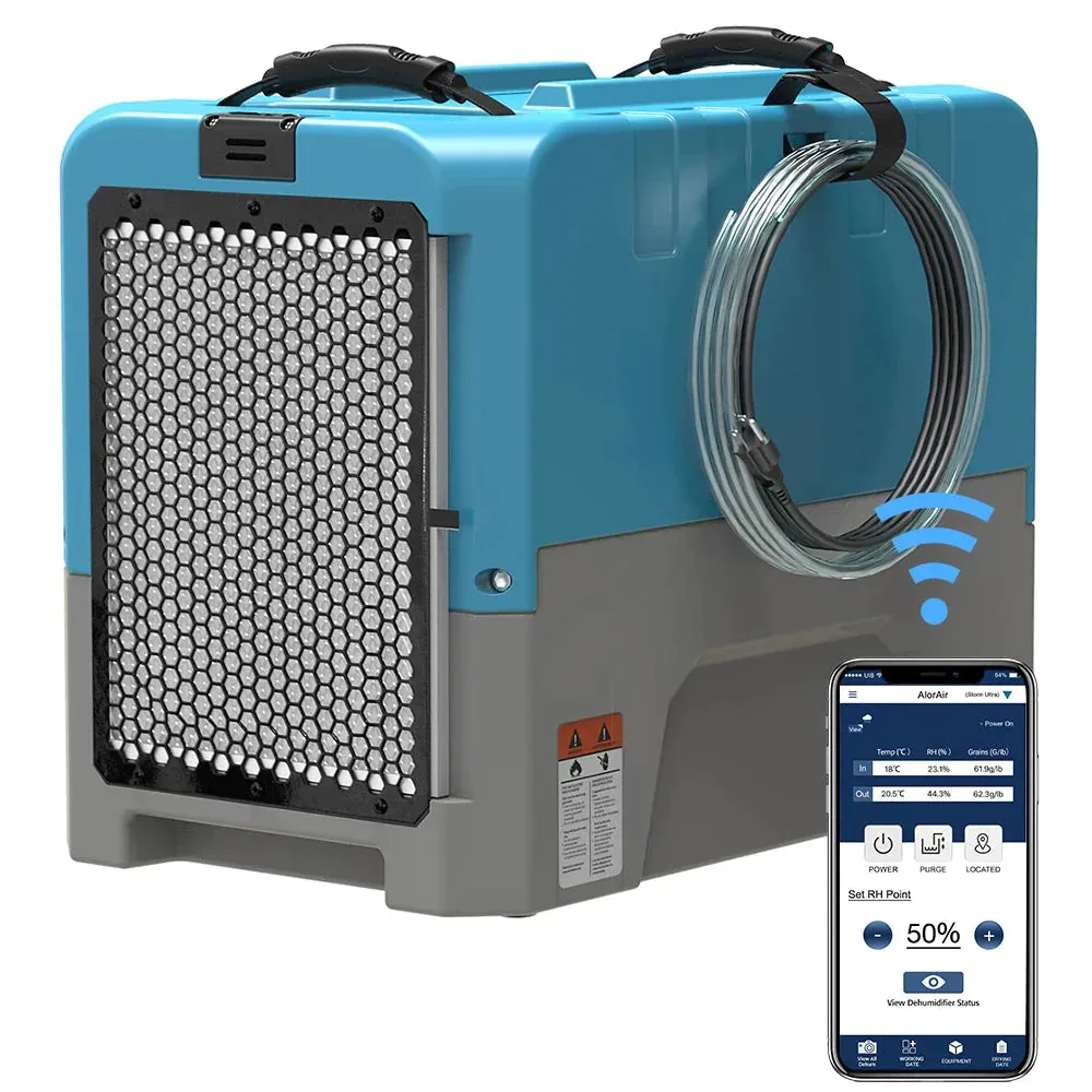 AlorAir Storm LGR Extreme 85 PPD Commercial Dehumidifier with Pump for Restoration - Wifi Enabled