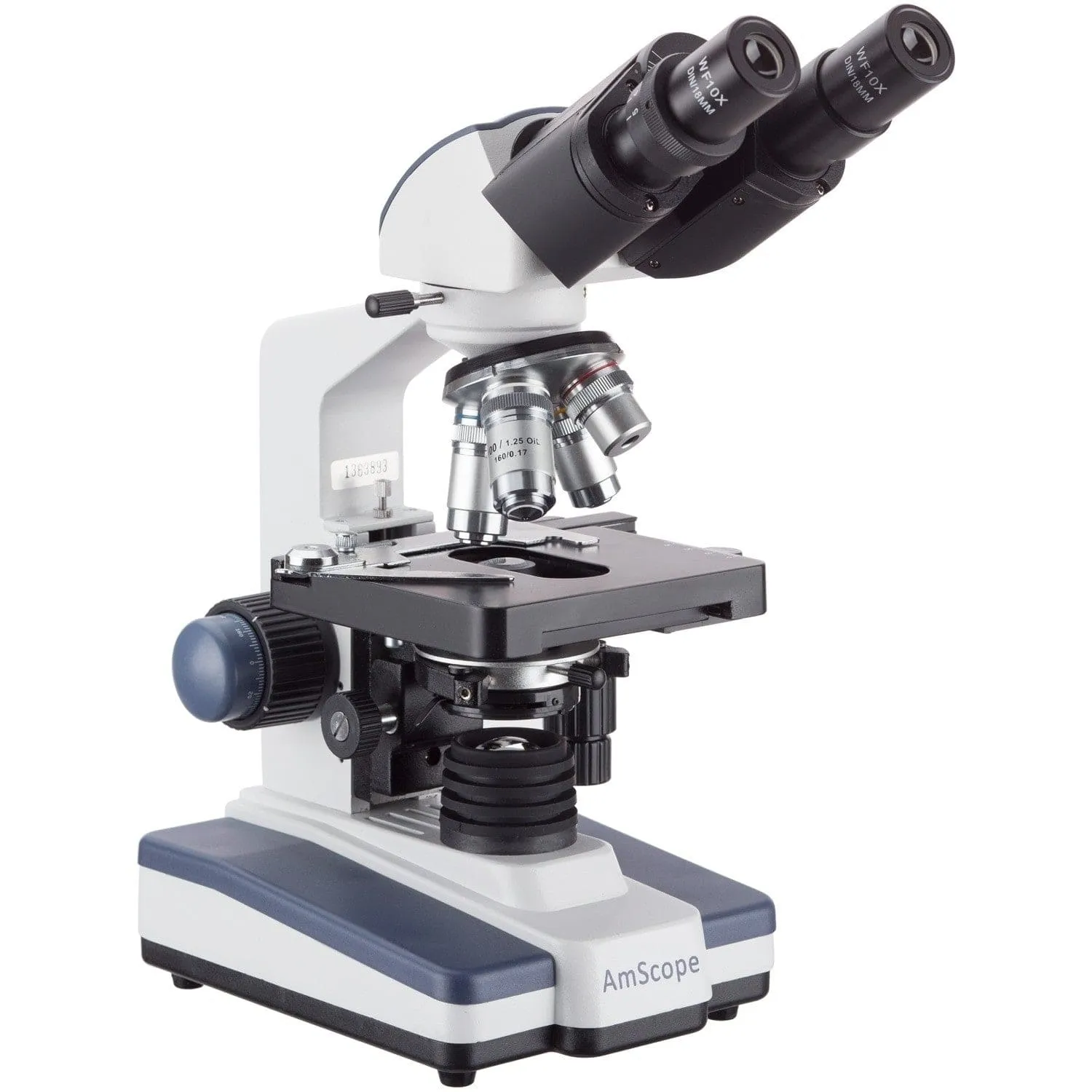 AmScope B120 Series Binocular Compound Microscope 40X-1000X Magnification with LED, Siedentopf Head and 3MP Digital Camera