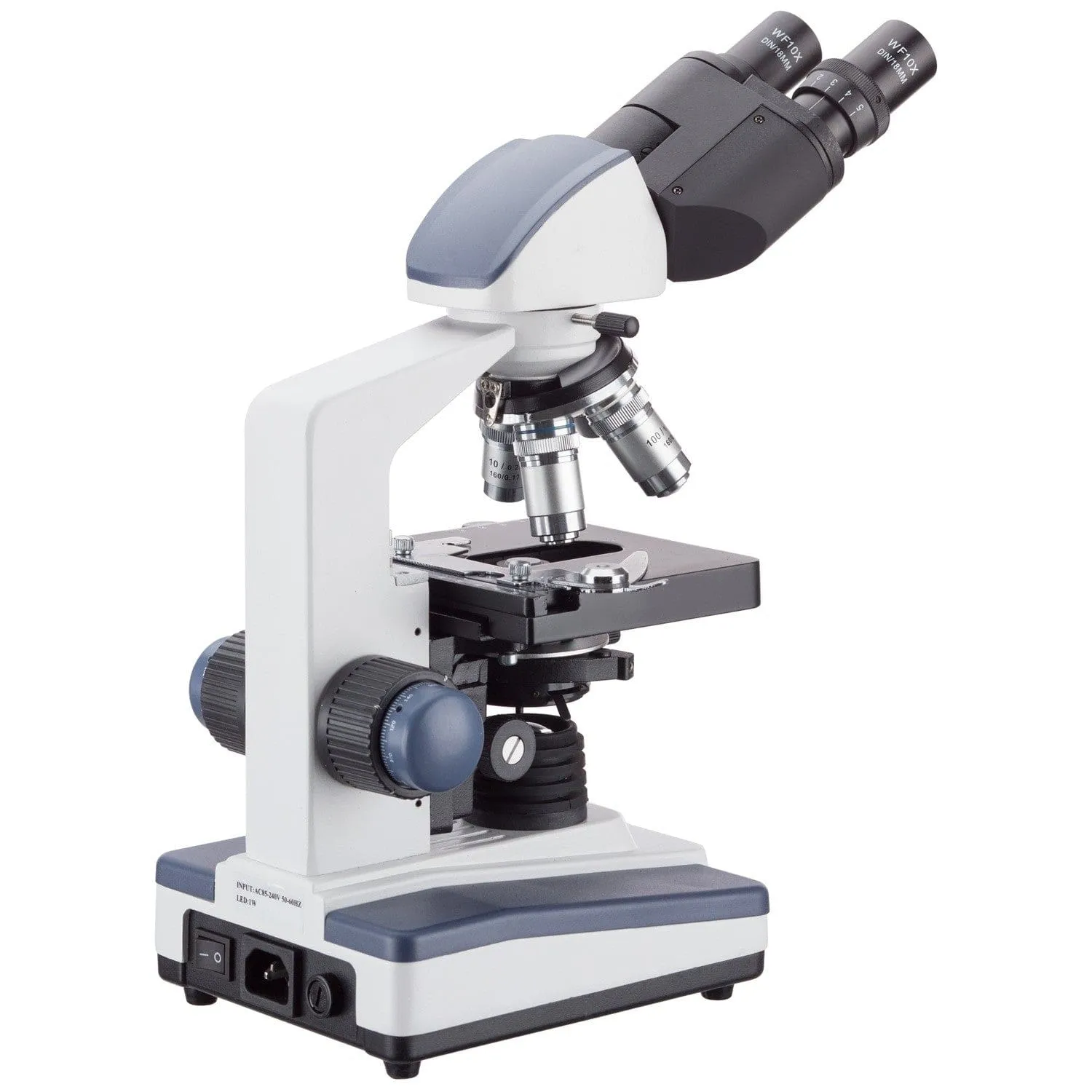 AmScope B120 Series Binocular Compound Microscope 40X-1600X Magnification with LED, Siedentopf Head and 3MP Digital Camera