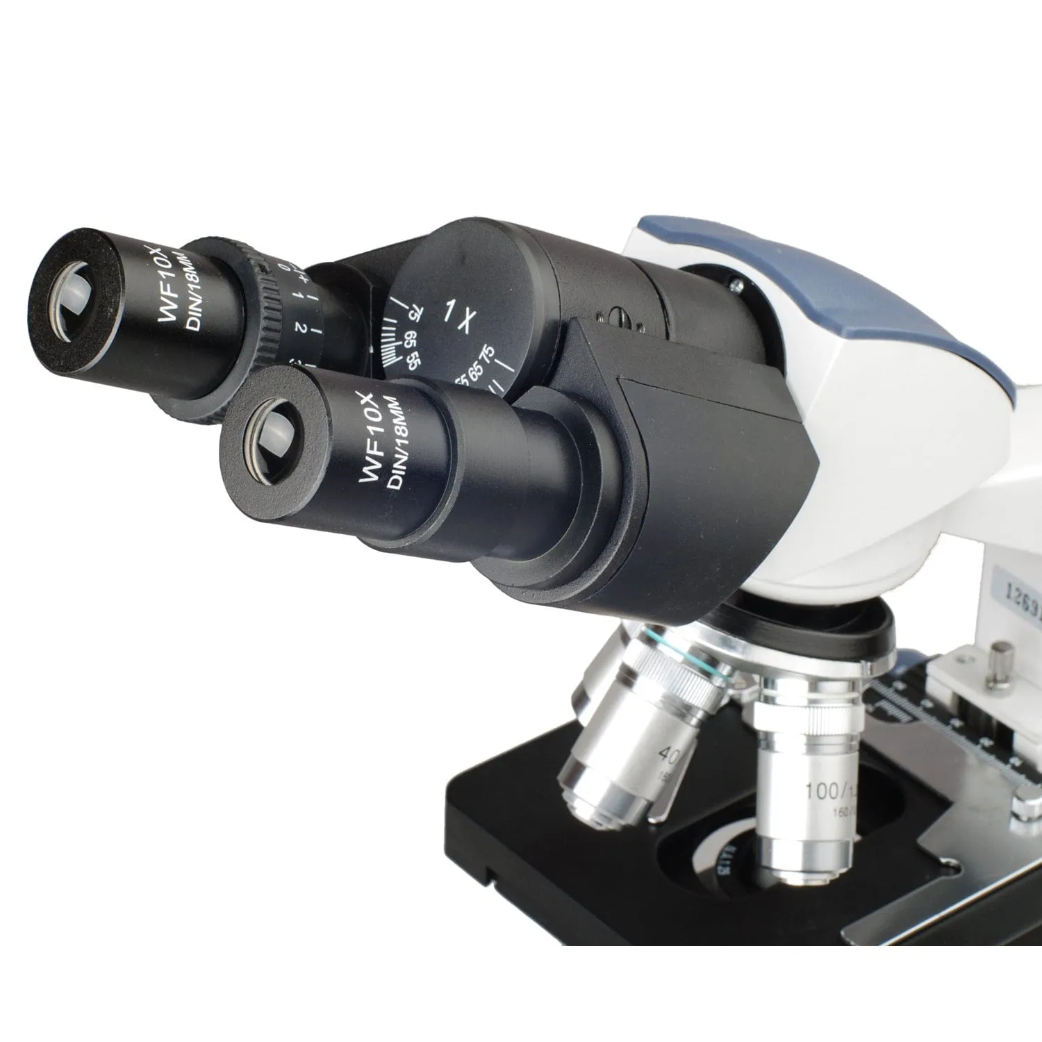 AmScope B120 Series Student & Professional LED Binocular Compound Microscope 40X-2500X Magnification With 1MP Digital Camera, 3D Stage and Interactive Student's Friendly Software Kit