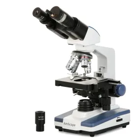 AmScope Binocular Compound Microscope 40X-2500X Magnification Student & Professional w/ LED, 3D Stage   Wi-Fi 2.0MP Digital Eyepiece Camera