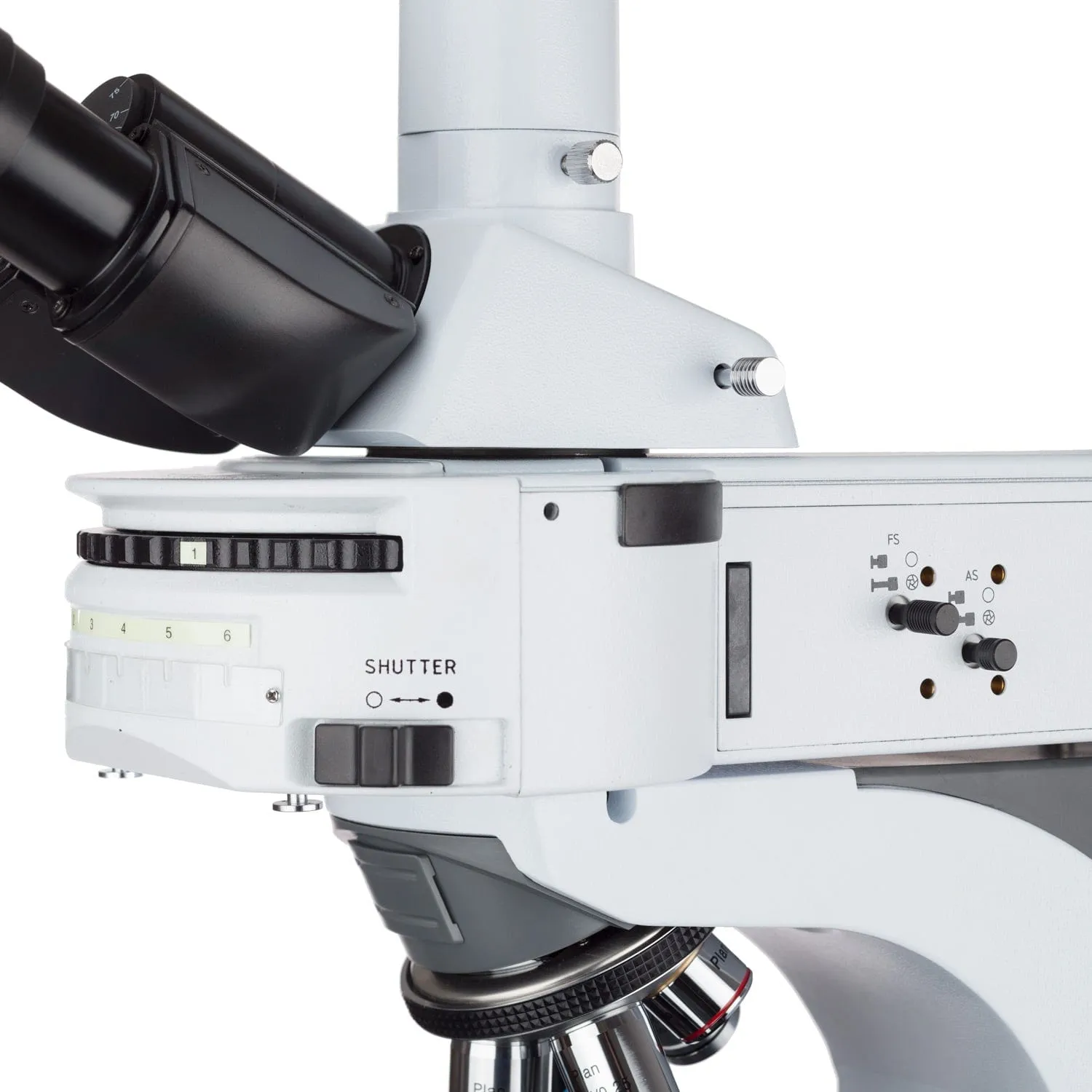 AmScope FM820 Series Upright Fluorescence Trinocular Compound Microscope 40X-1000X Magnification with Rotating Multi-filter Turret, HDMI Camera and Screen