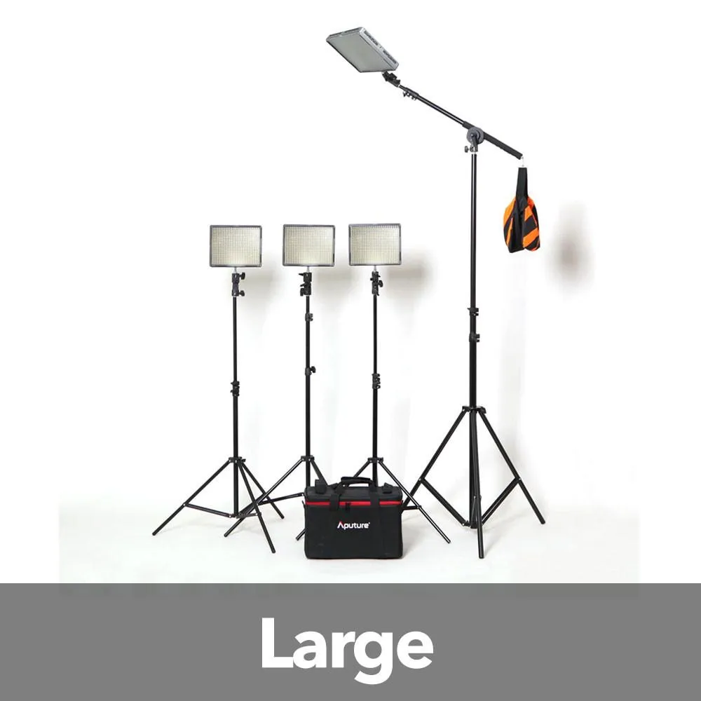 Aputure 4x HR672W LED Video Continuous Portable Lighting Kit and Boom (From 7680 lumens at 1m)