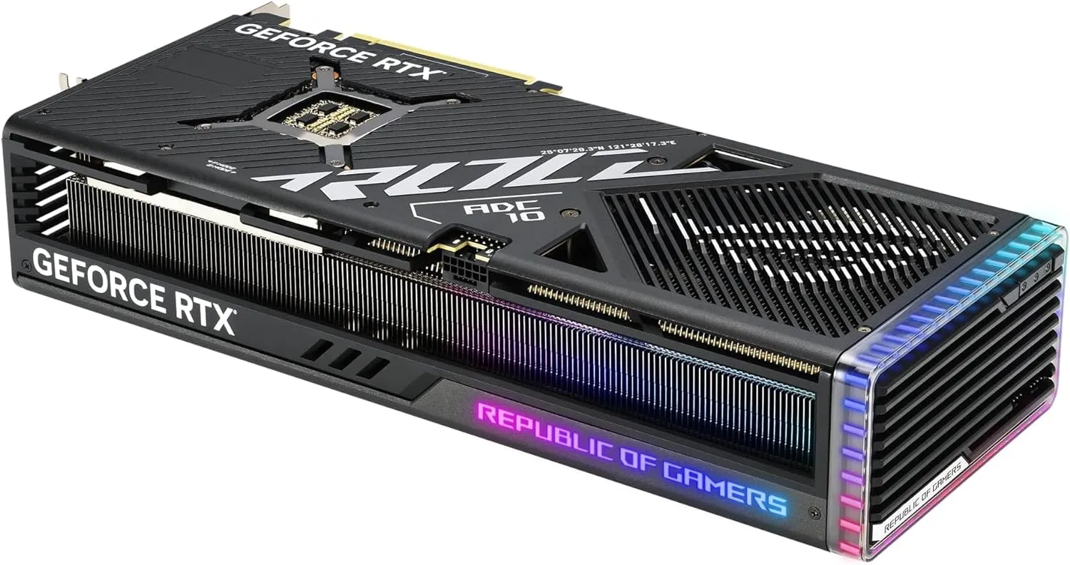 Asus Rog Strix RTX 4090 OC Gaming Graphics Card, PCIe4, 24GB DDR6X, HDMI, DP, 2640MHz Clock, Overclocked, RGB Lighting