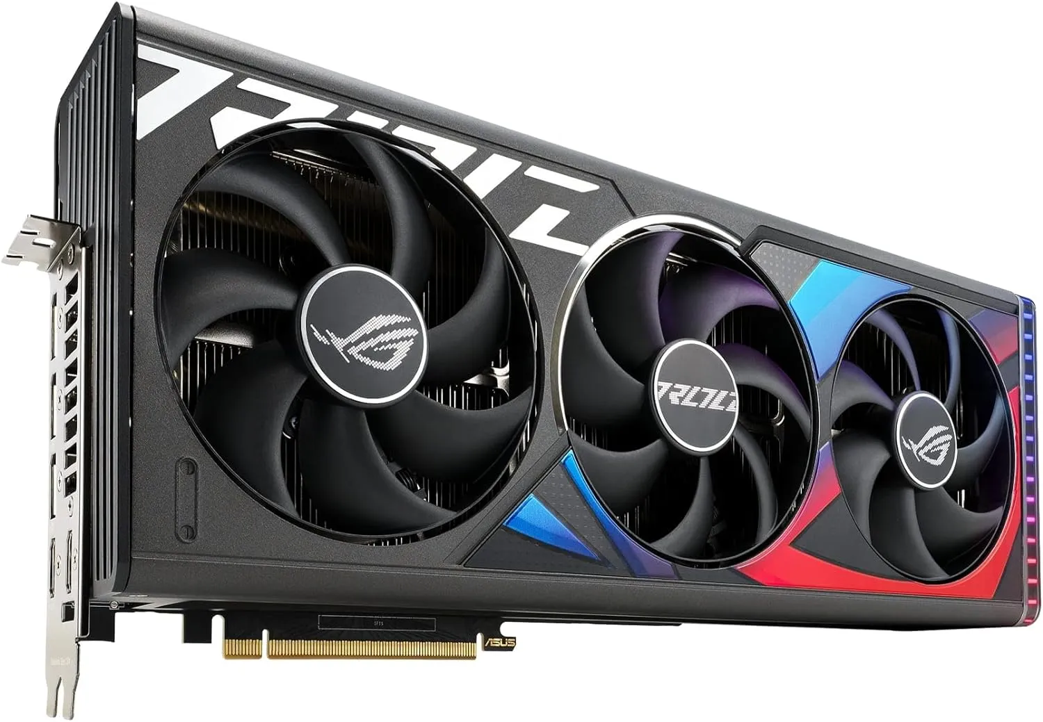 Asus Rog Strix RTX 4090 OC Gaming Graphics Card, PCIe4, 24GB DDR6X, HDMI, DP, 2640MHz Clock, Overclocked, RGB Lighting