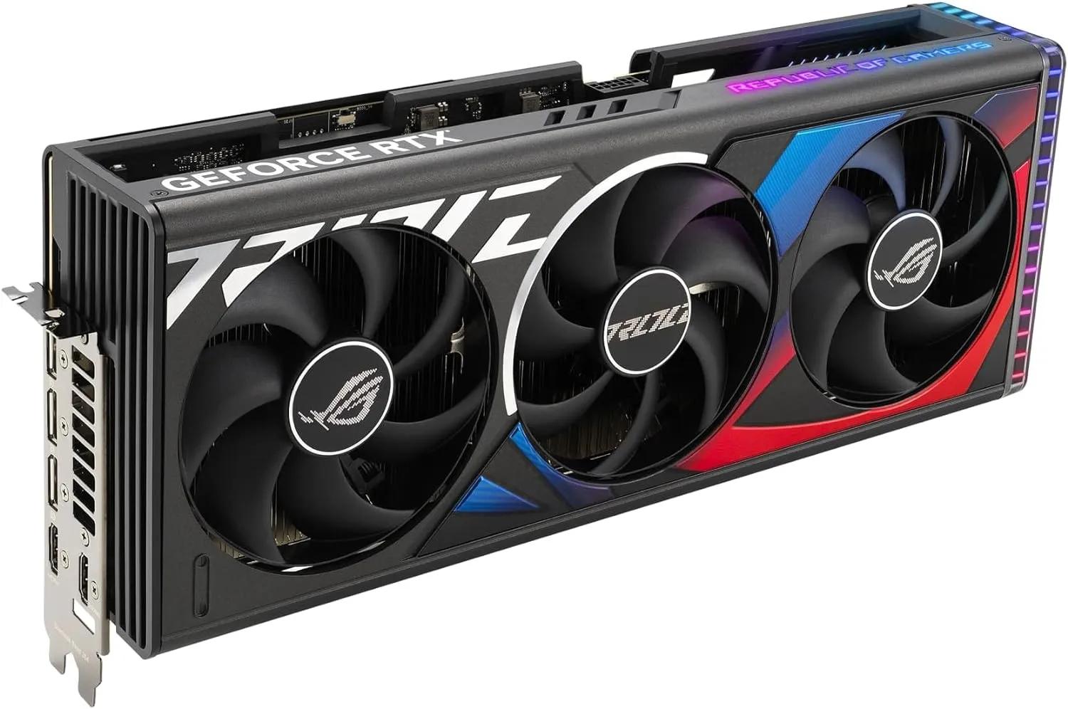 Asus Rog Strix RTX 4090 OC Gaming Graphics Card, PCIe4, 24GB DDR6X, HDMI, DP, 2640MHz Clock, Overclocked, RGB Lighting