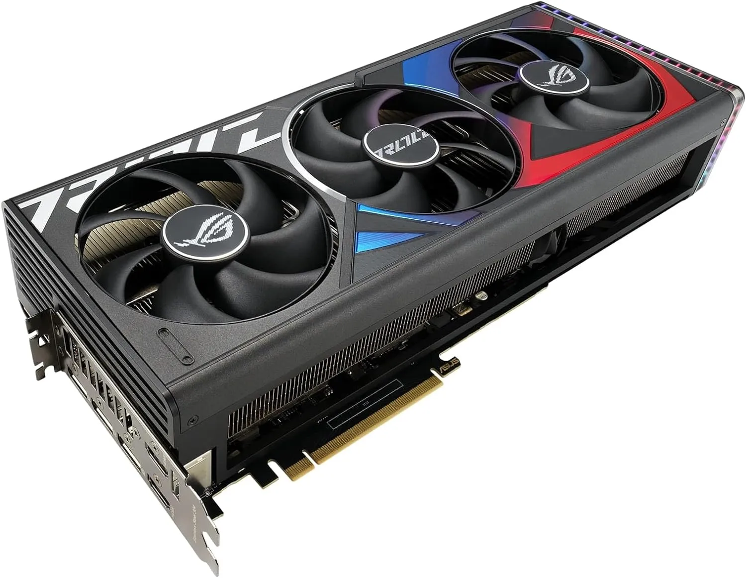 Asus Rog Strix RTX 4090 OC Gaming Graphics Card, PCIe4, 24GB DDR6X, HDMI, DP, 2640MHz Clock, Overclocked, RGB Lighting