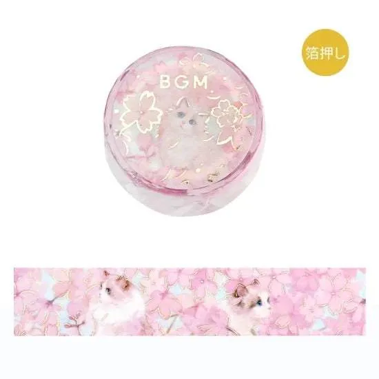 BGM Foil Stamping Masking Tape: Flowers and Cats - Blossom