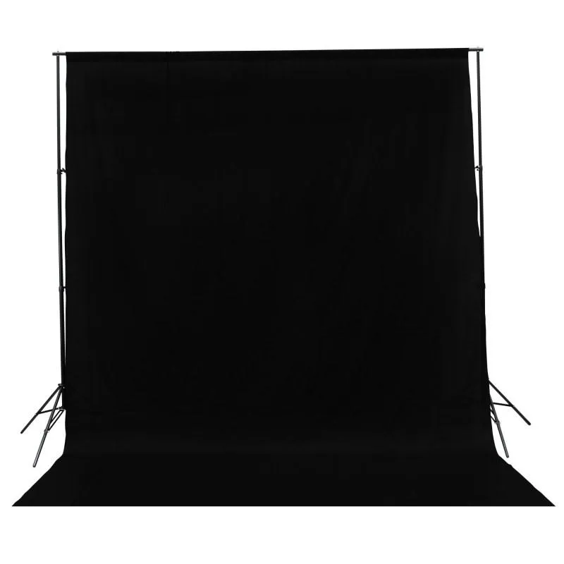 Black 3M x 3M Cotton Muslin Studio Backdrop