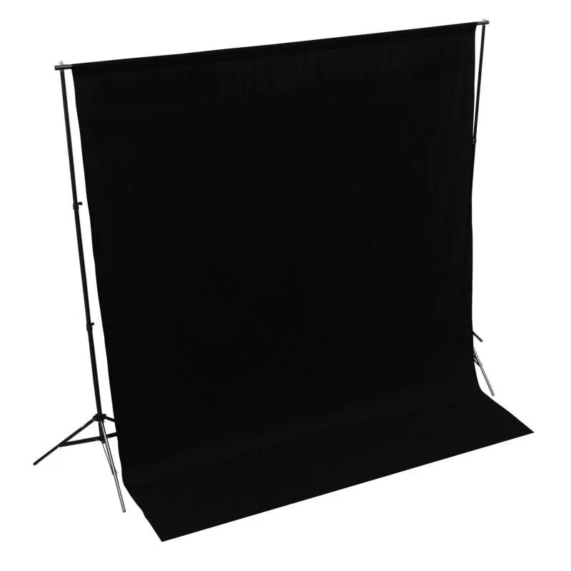 Black 3M x 3M Cotton Muslin Studio Backdrop