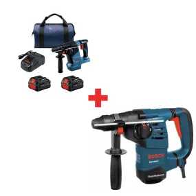 Bosch GBH18V-24CK24 18V 1" Rotary Hammer Kit W/ FREE RH328VC Rotary Hammer