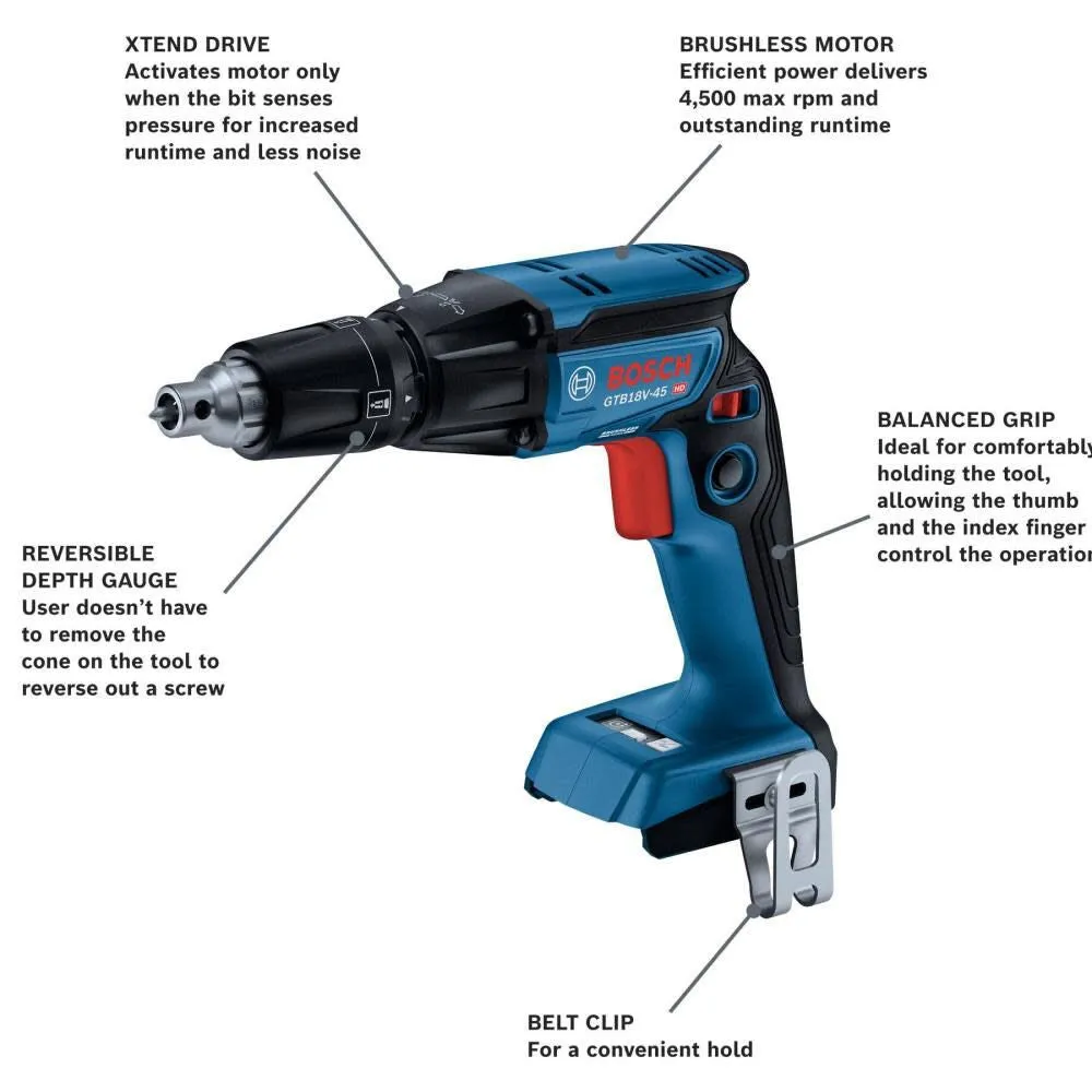 Bosch GXL18V-291B25 18V 2-Tool Brushless Combo Kit w/ Screwgun (GTB18V-45N), Cutout Tool (GCU18V-30N) w/ (2) 4.0 Ah CORE Compact Batteries