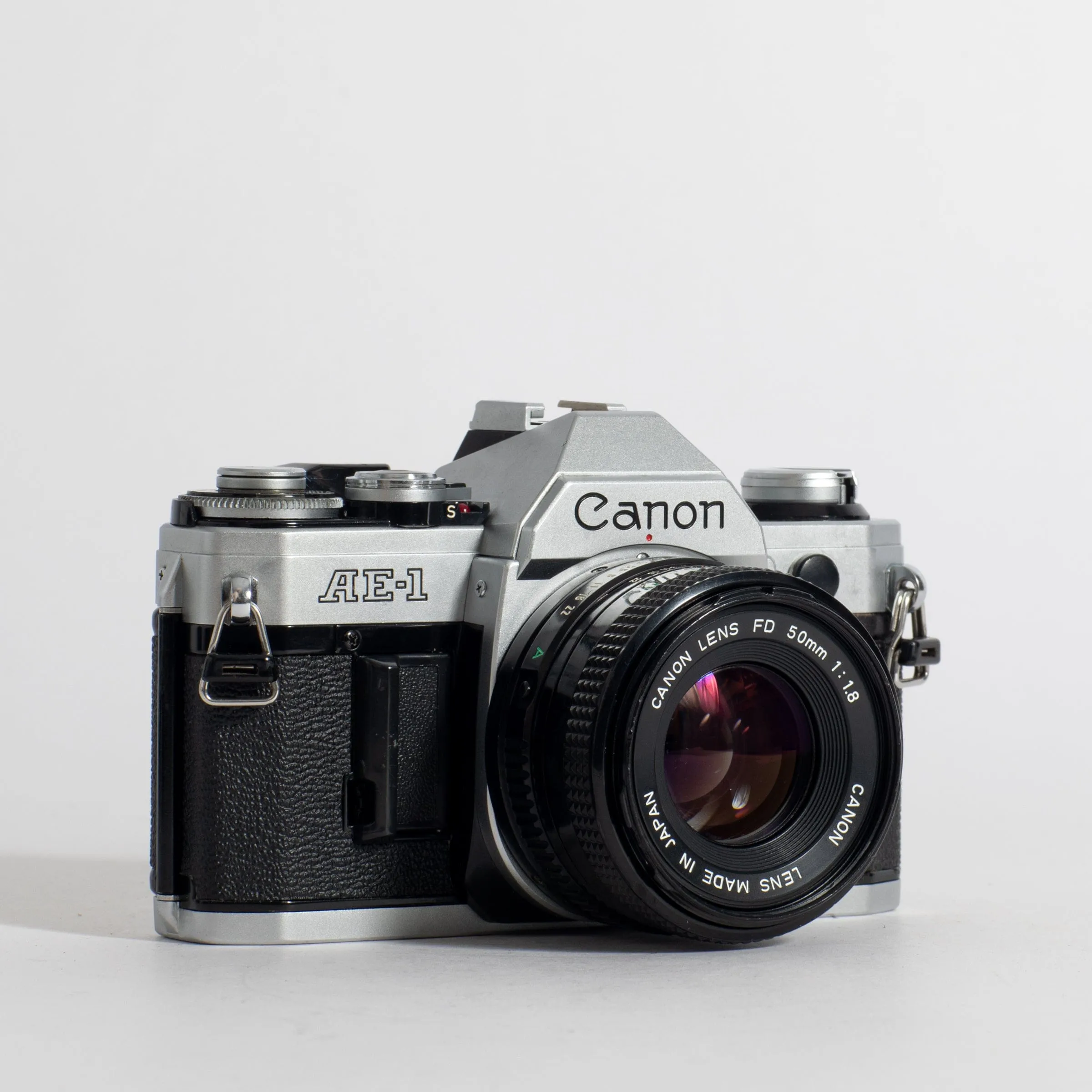 Canon AE-1 with 50mm FD f/1.8, body 3245757, recent CLA!