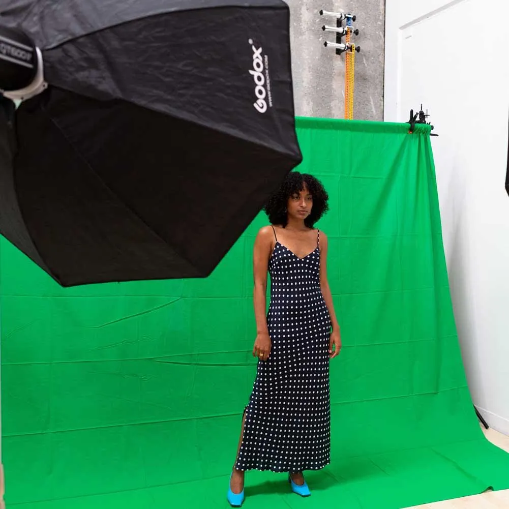 Chroma Key Green Screen 3m x 3m Cotton Muslin Backdrop