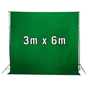 Chroma Key Green Screen 3m x 6m Cotton Muslin Studio Backdrop