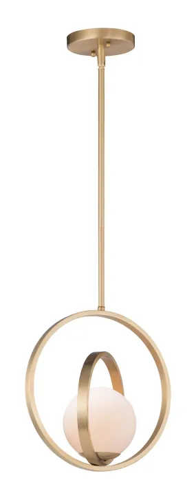 Coronet 12" Single Light Pendant in Satin Brass