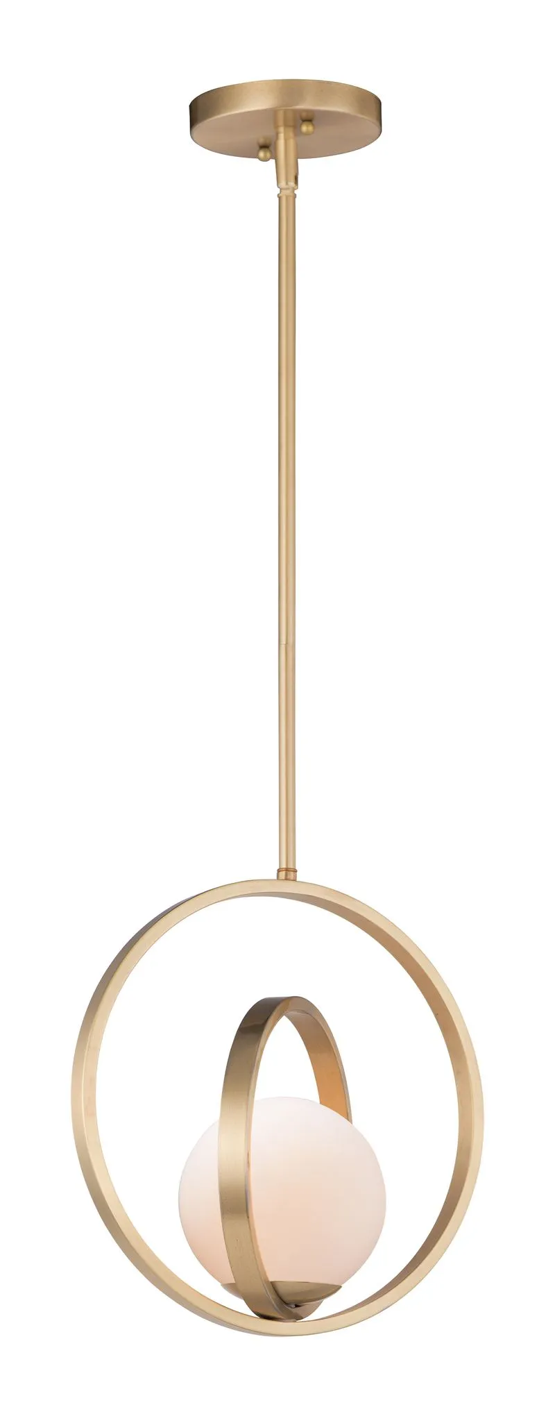 Coronet 12" Single Light Pendant in Satin Brass