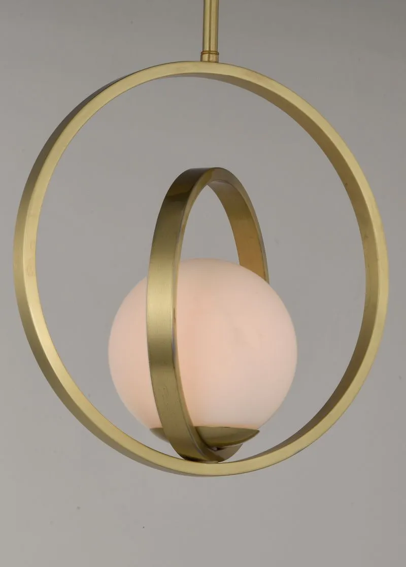 Coronet 12" Single Light Pendant in Satin Brass