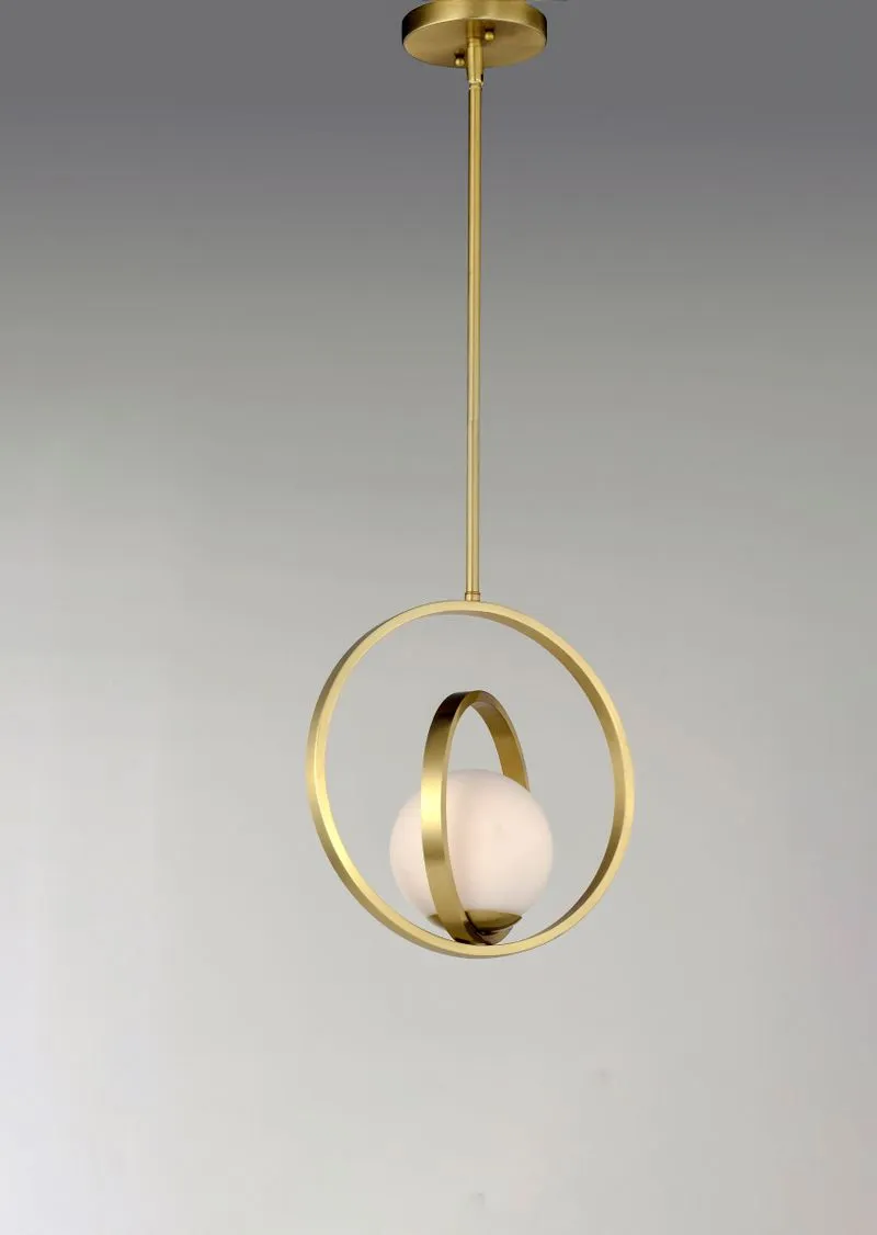 Coronet 12" Single Light Pendant in Satin Brass