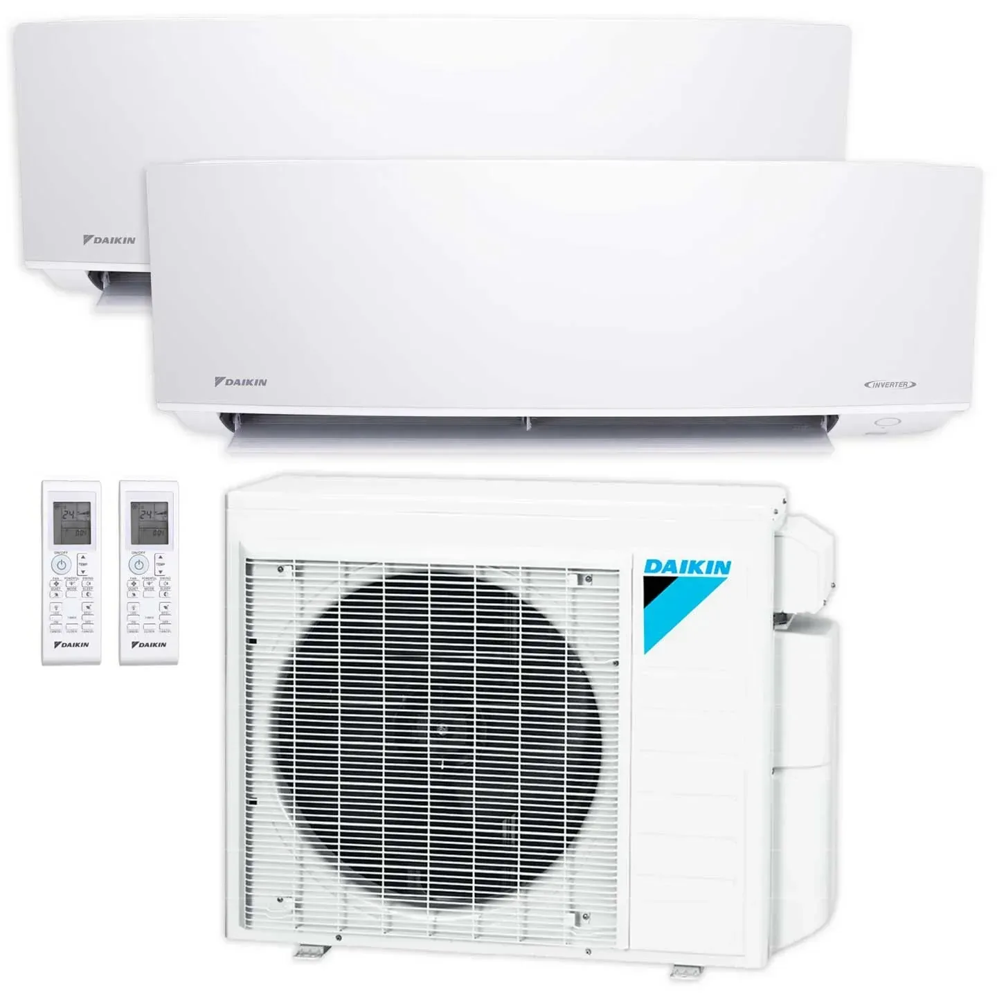 Daikin CIRRA Series 21,000 BTU 17 SEER2 2-Zone Ductless Mini Split Air Conditioner Heat Pump System 208/230V - 9K   12K