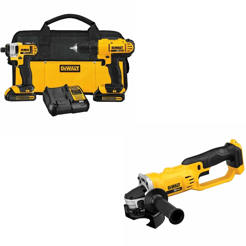 DeWalt DCK240C2 20V MAX 2-Tool Combo Kit W/ DCG412B 20V Max Grinder Tool, Bare