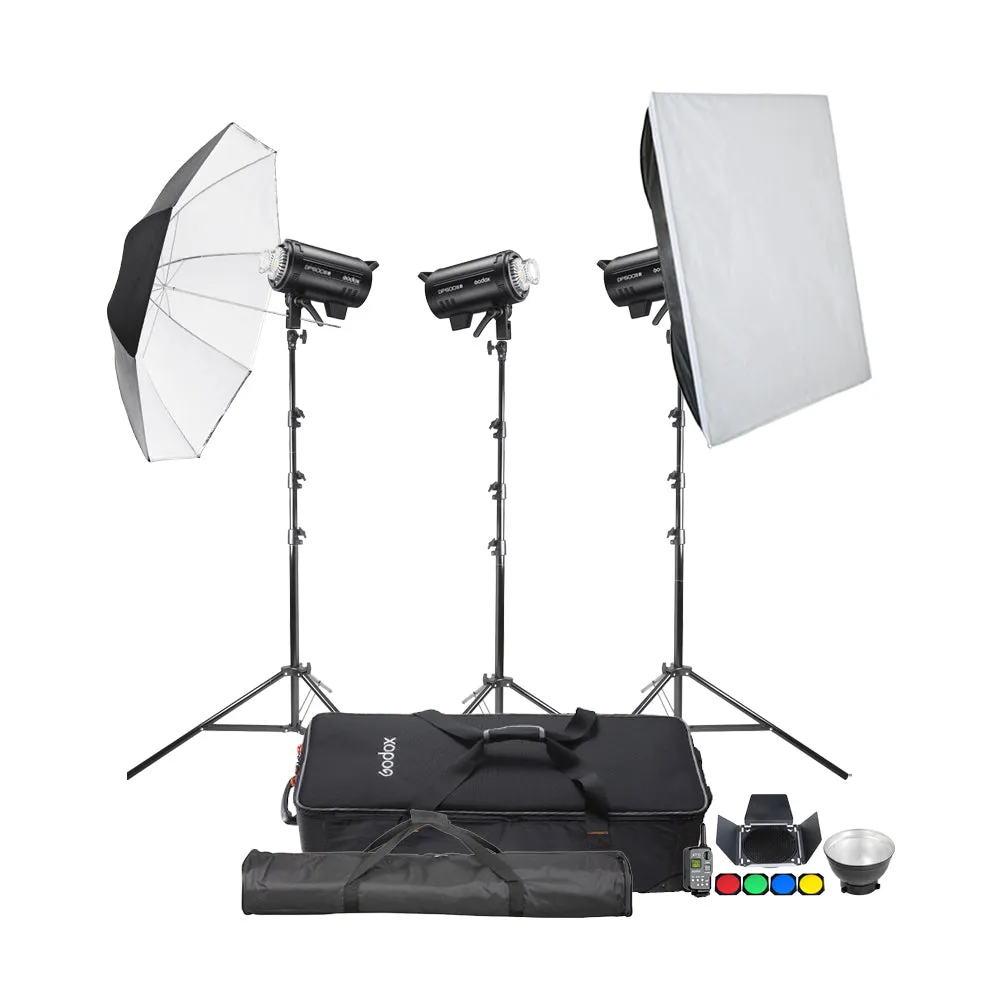 DP600IIIV Three Head Studio Flash Lighting Kit