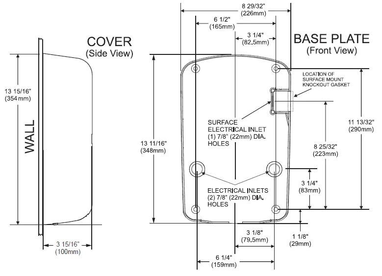 Excel Dryer ThinAir® TA-SB Hand Dryer - Brushed Stainless Steel Surface Mounted ADA-Compliant High Speed Automatic