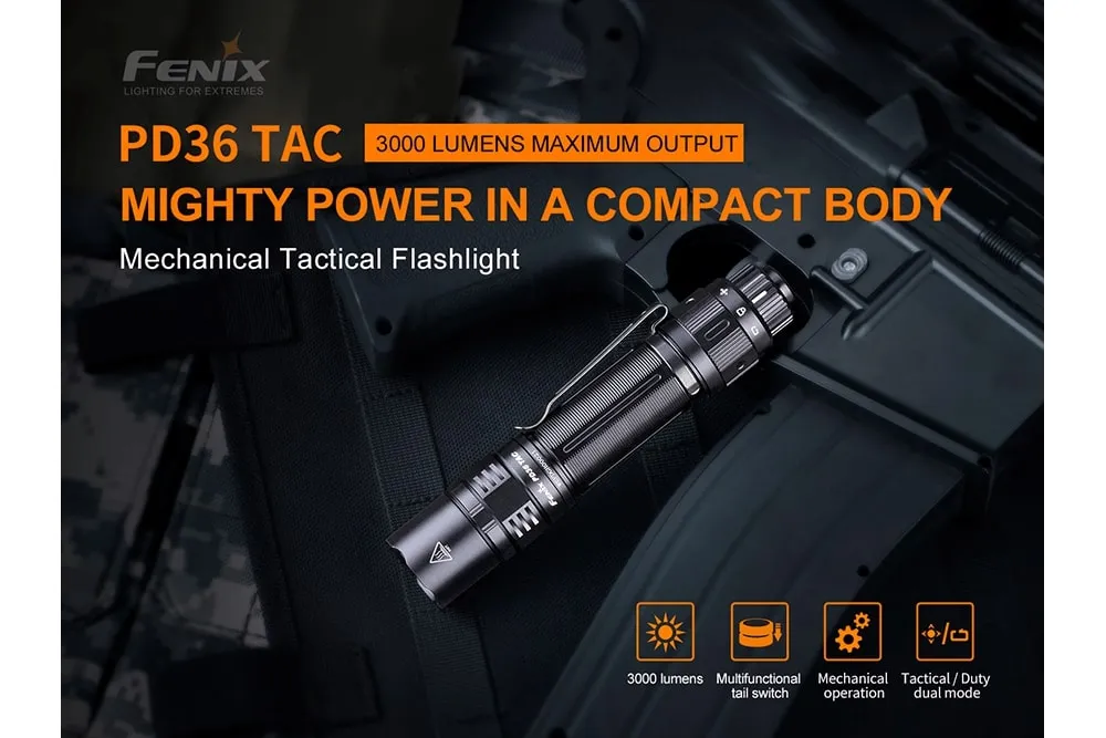 Fenix PD36 TAC Tactical Flashlight - 3000 Lumens