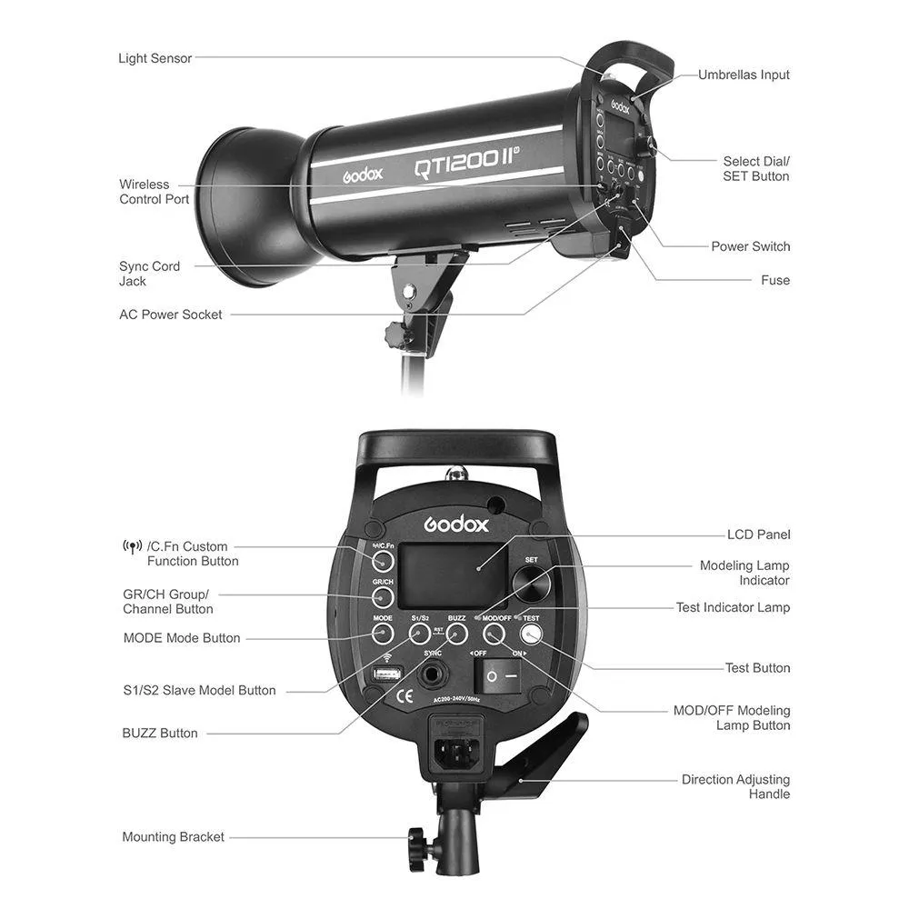 Godox QT1200IIM 1200W HSS Flash Strobe Light Head