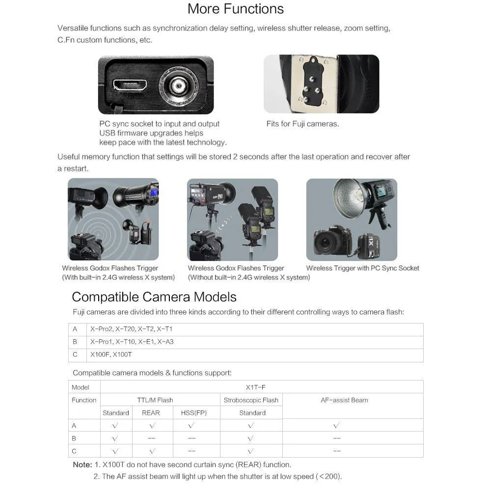 Godox X1T-F TTL HSS 2.4G Single Wireless Transmitter for Fujifilm Cameras