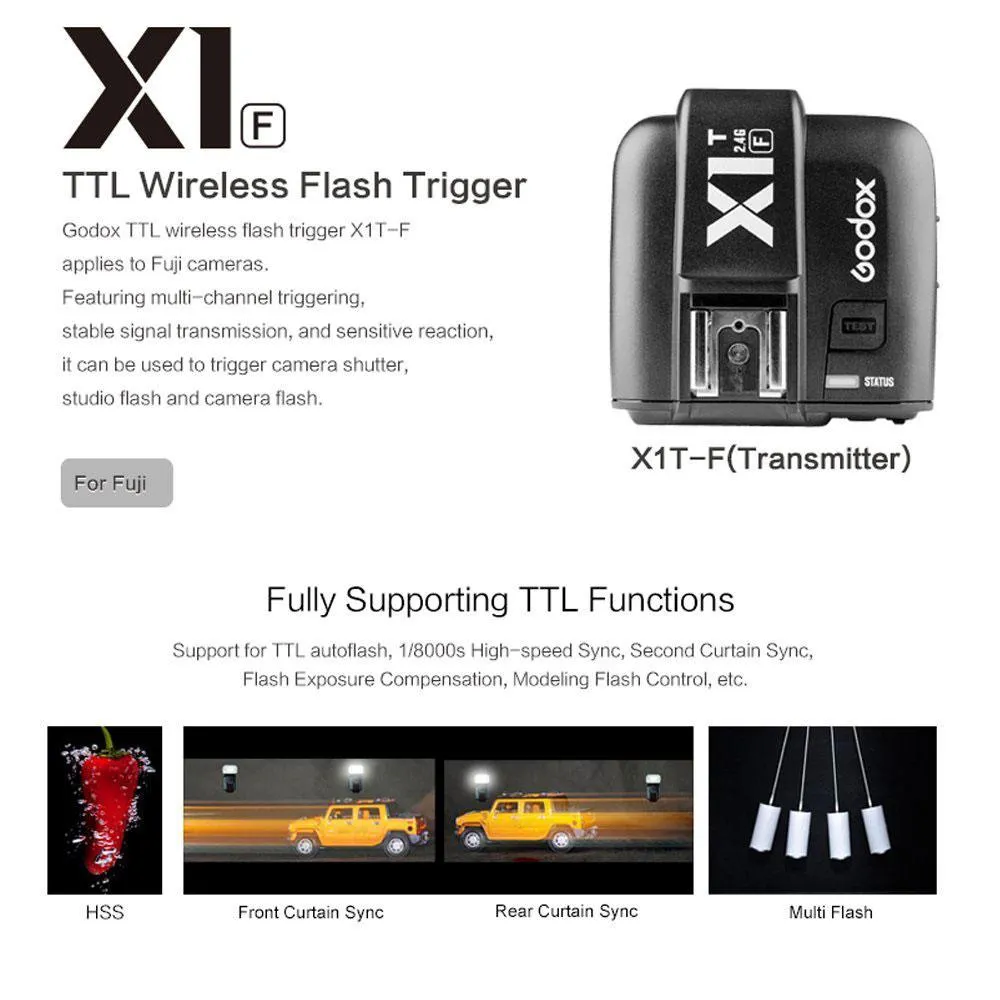 Godox X1T-F TTL HSS 2.4G Single Wireless Transmitter for Fujifilm Cameras