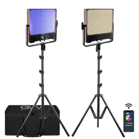 GVM 50SM 50w Bi-color & RGB Double-sided Light Soft Panel LED Video Light 2-light-kit