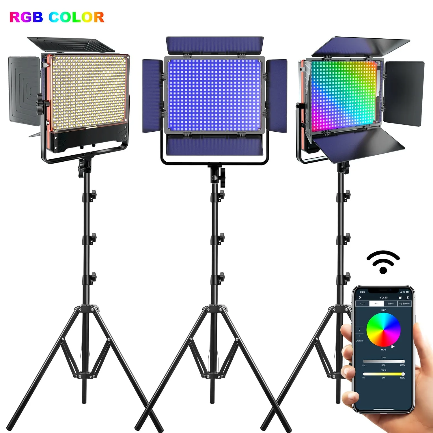 GVM 50SM 50w Bi-color & RGB Double-sided Light Soft Panel LED Video Light 2-light-kit