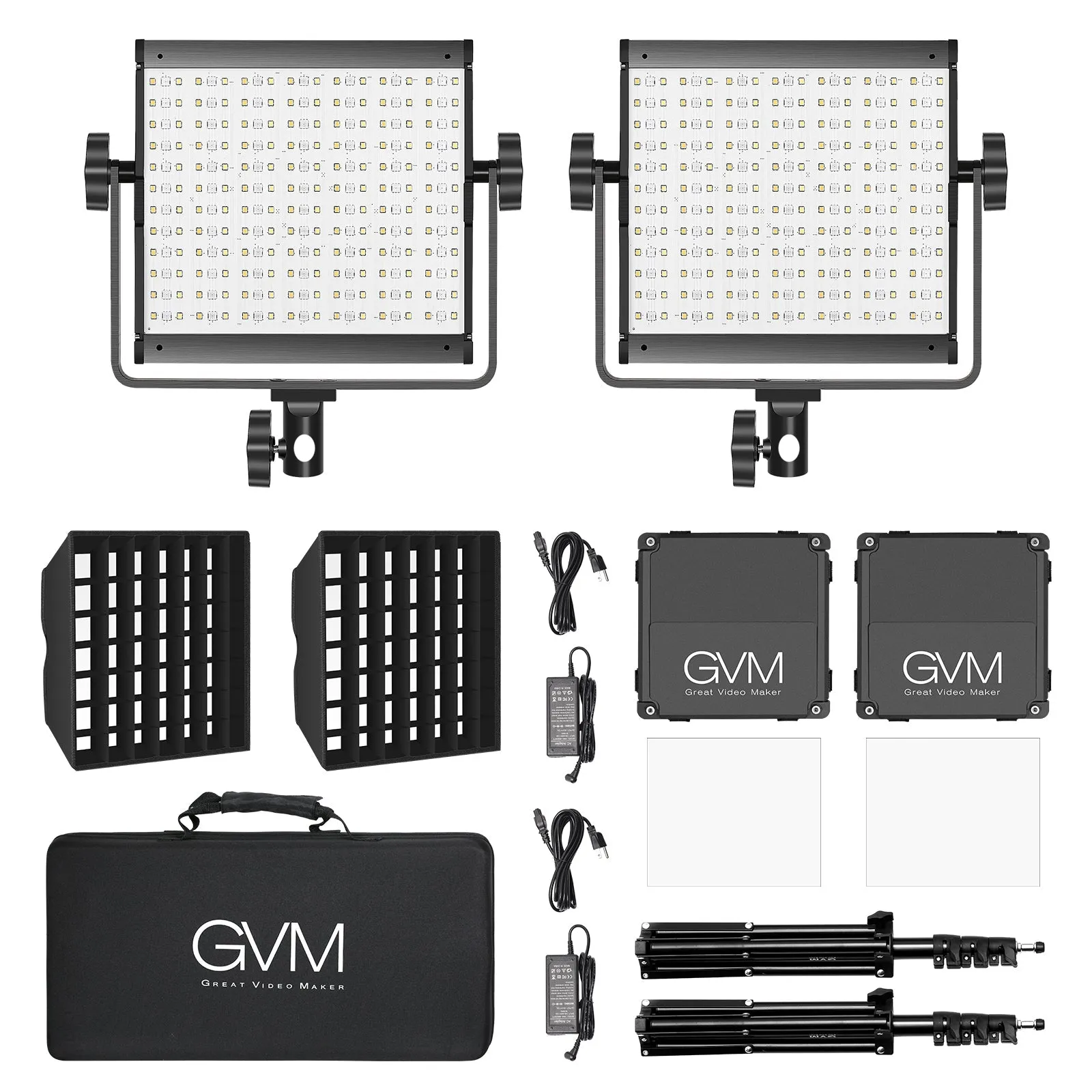 GVM-800D-II 40W Bi-color and RGB Video Panel Light With Softbox