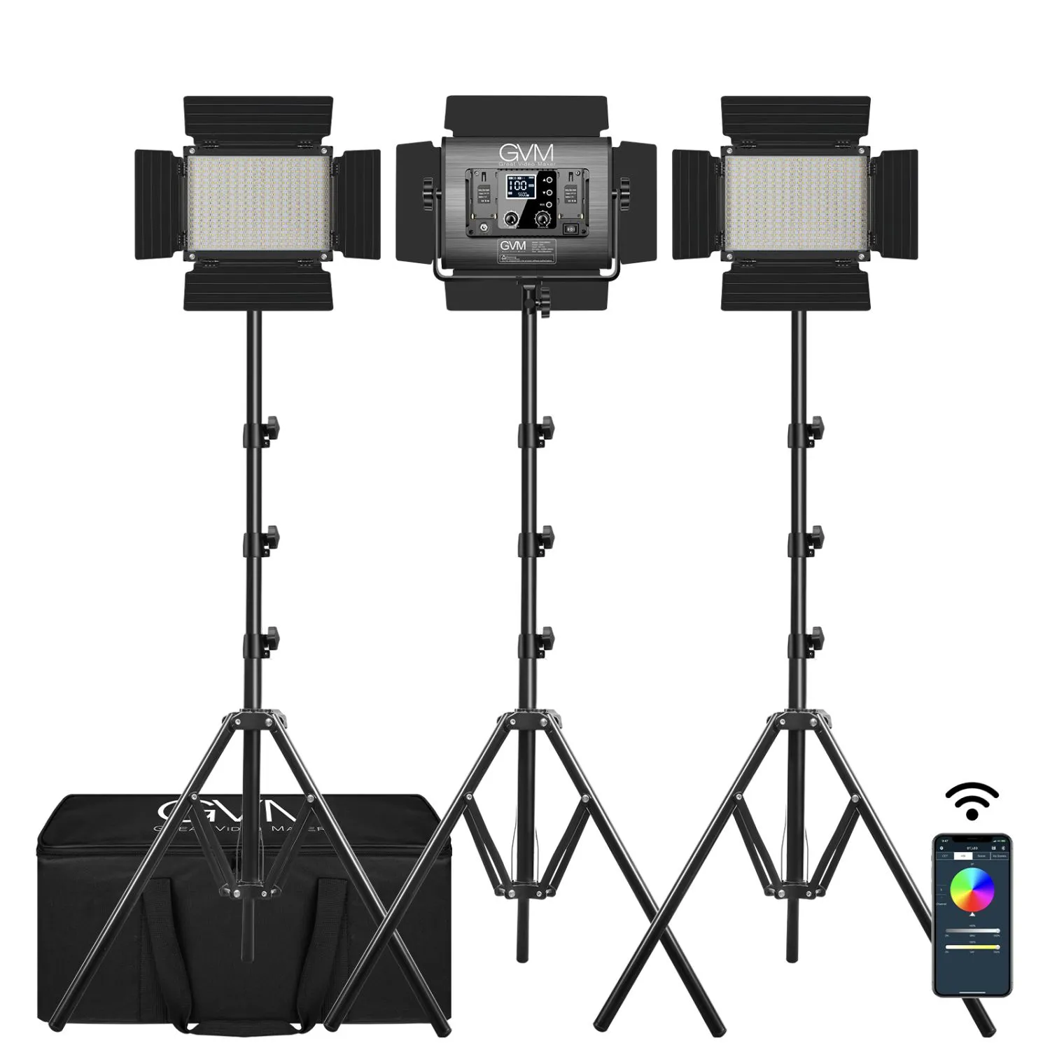 GVM 880RS 60W RGB LED Studio Video Light Kit (Ship from Netherlands)