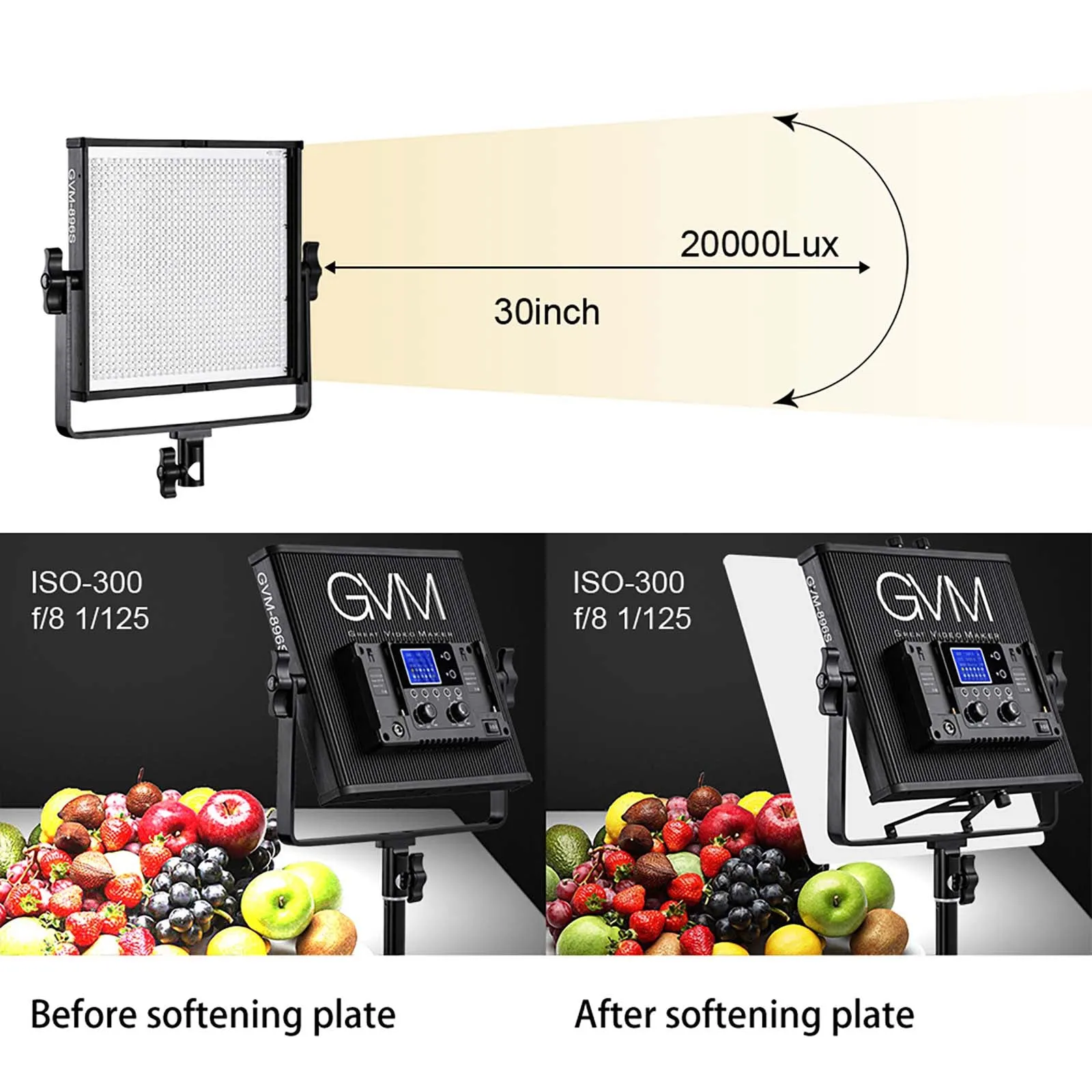 GVM-896S 50W High Beam High Brightness Bi-Color LED VIdeo Soft Light