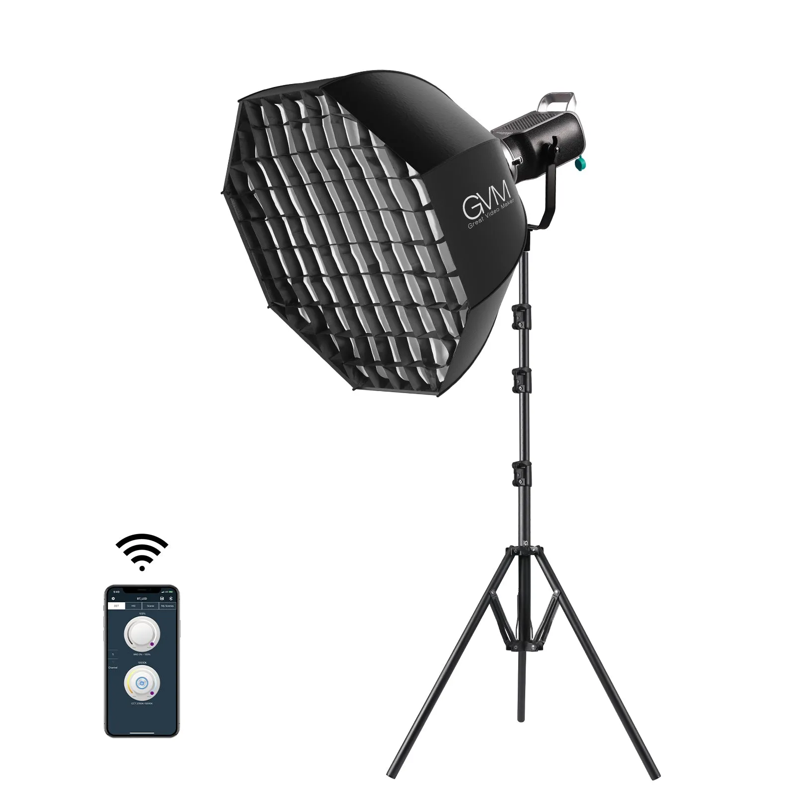 GVM-SD300D 300W Bi-Color LED Video Light High Power   Monolight With Softbox