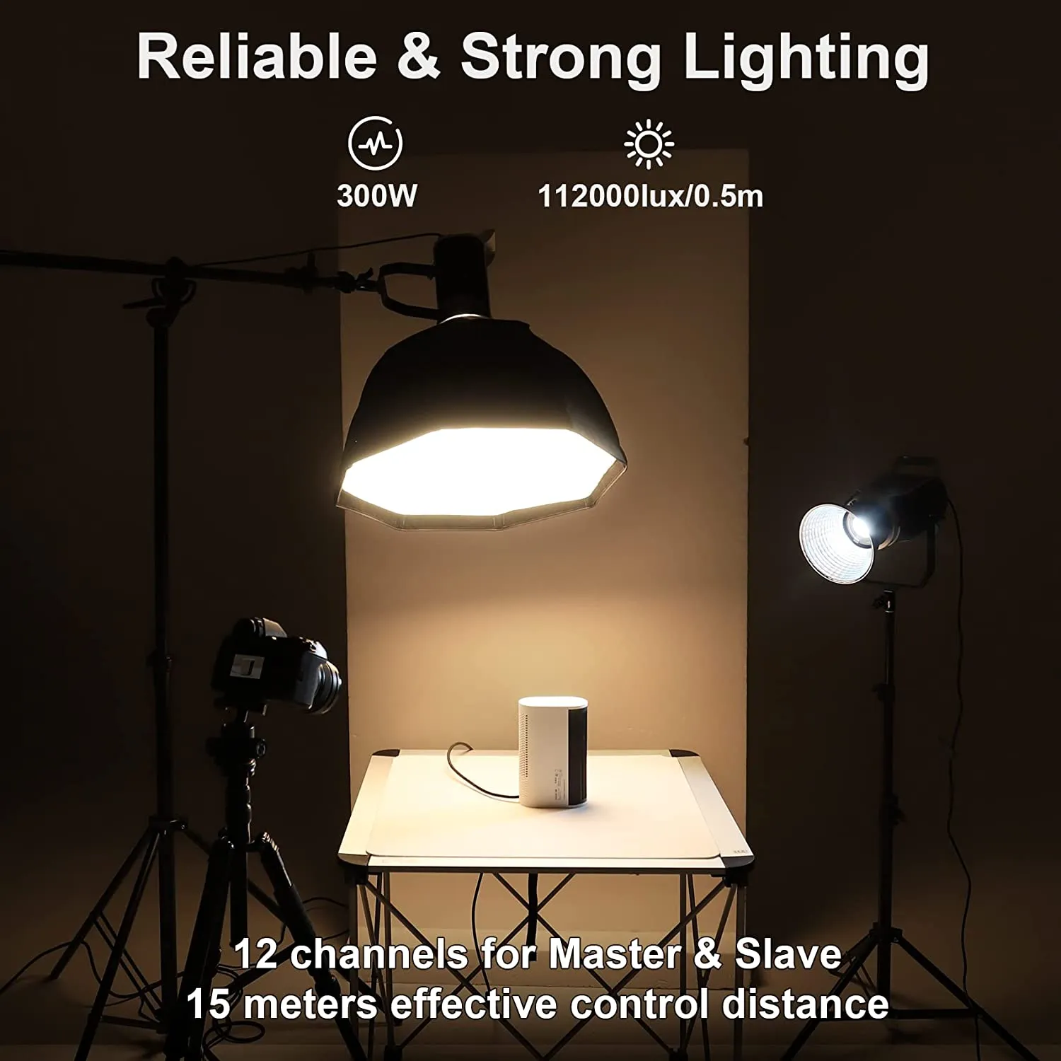 GVM-SD300D 300W Bi-Color LED Video Light High Power   Monolight With Softbox