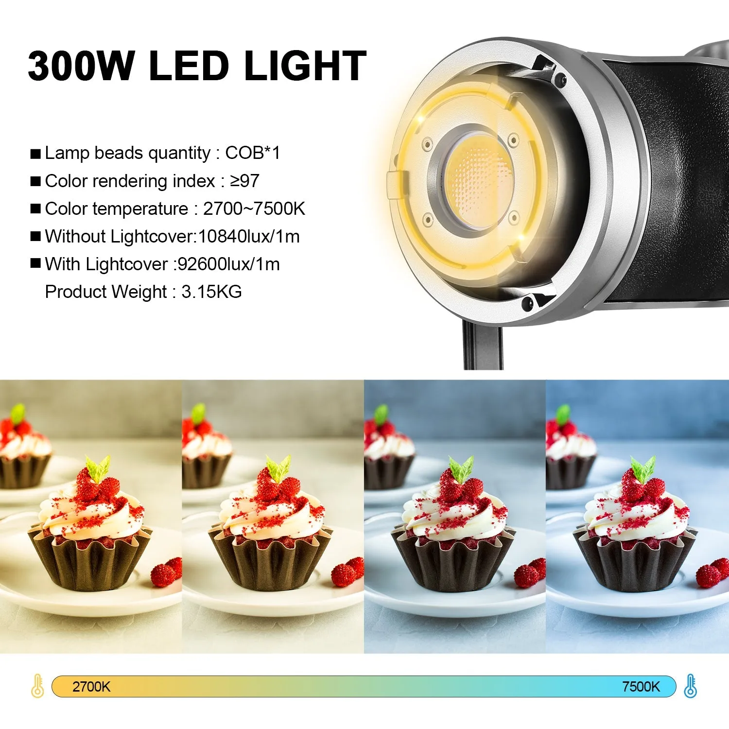 GVM-SD300D 300W Bi-Color LED Video Light High Power Monolight