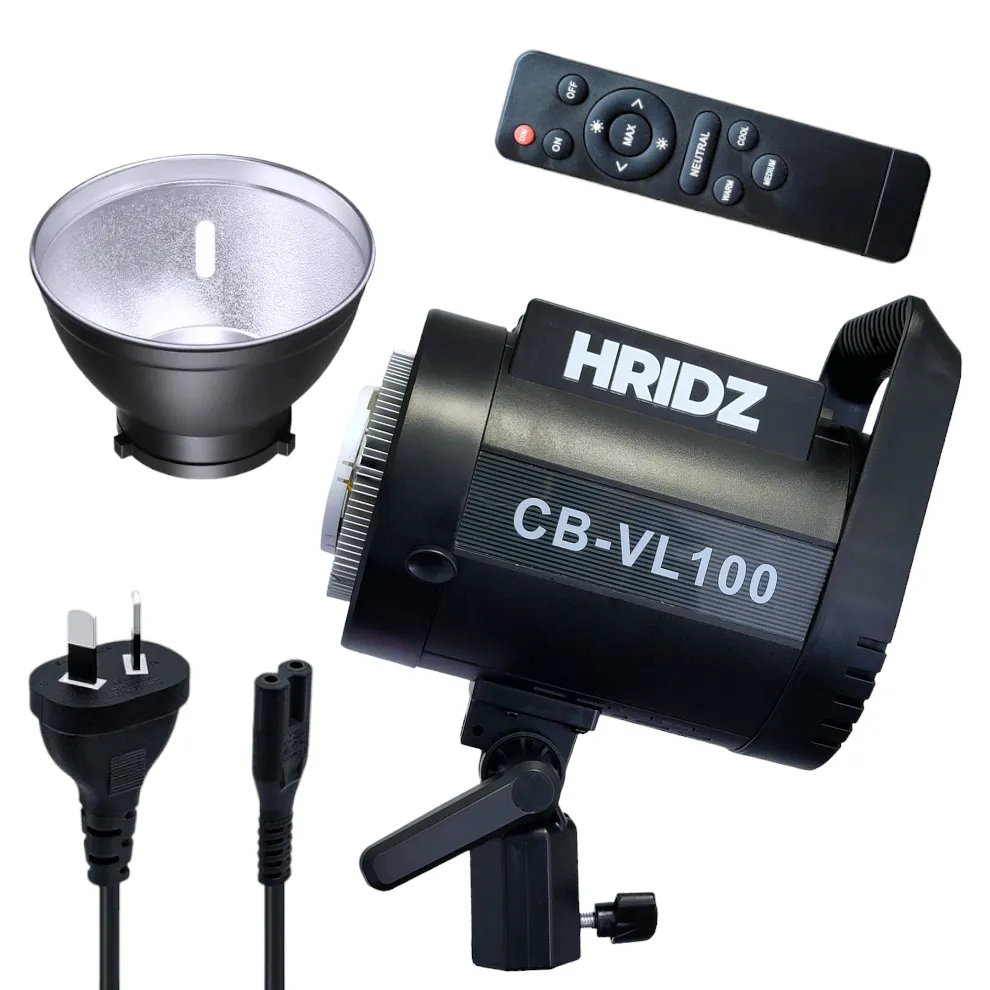 HRIDZ CB-VL100 100W Battery-Operated Bi-Colour Dimmable LED Video Light Professional Outdoor Indoor Cob Light Remote Controlled