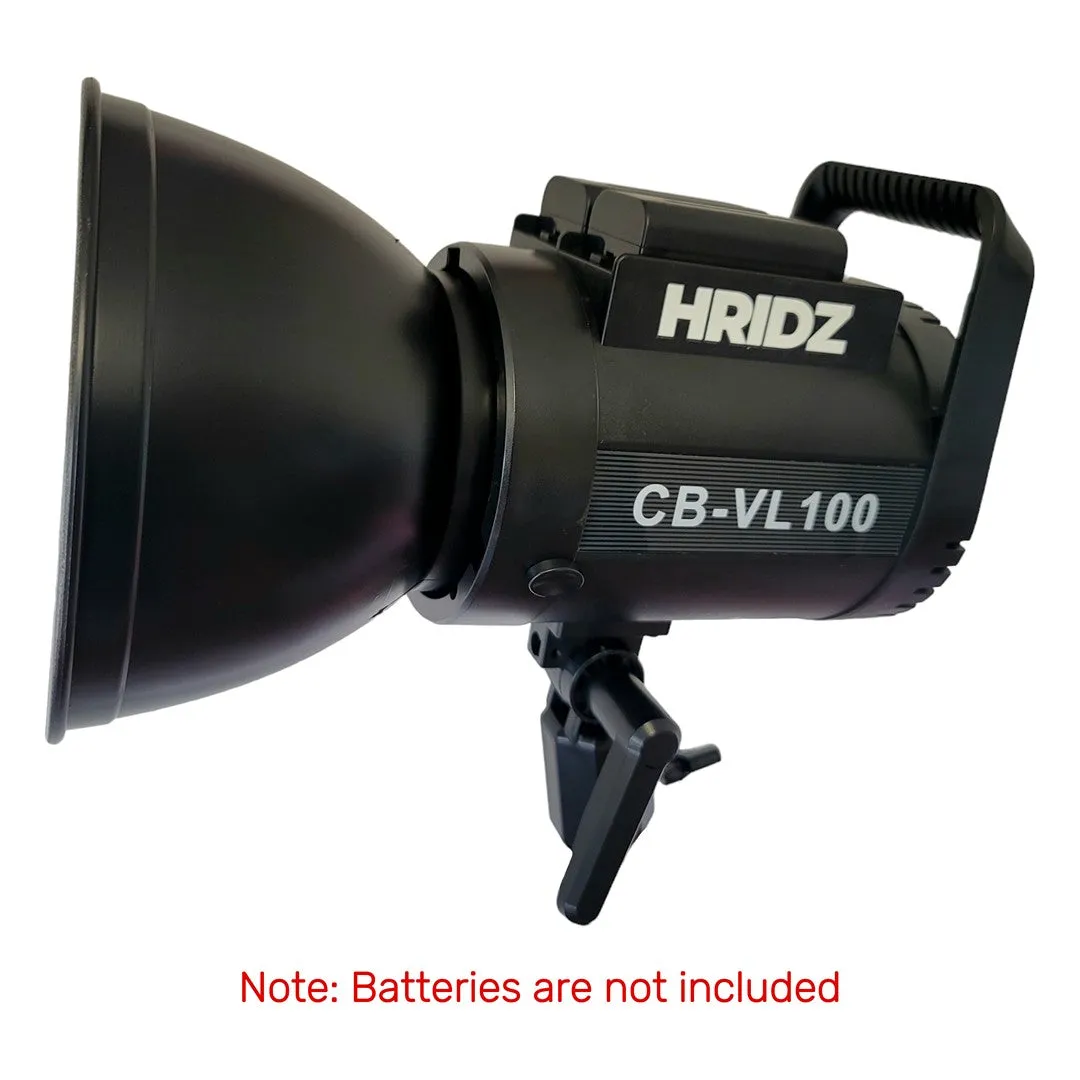 HRIDZ CB-VL100 100W Battery-Operated Bi-Colour Dimmable LED Video Light Professional Outdoor Indoor Cob Light Remote Controlled